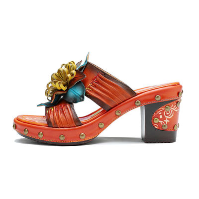Handmade Fashion Women Sandals Slippers 3D Flowers Platform Slipper Shoes