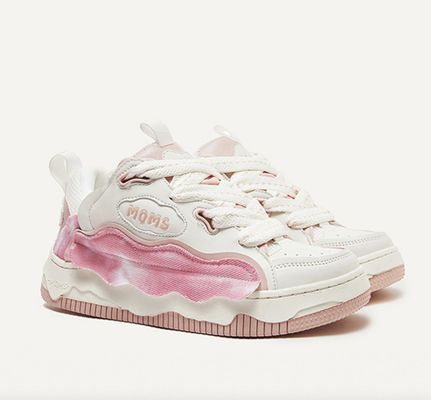 Lace Up Women Leather Sneakers Casual Thick Sole Casual Shoes