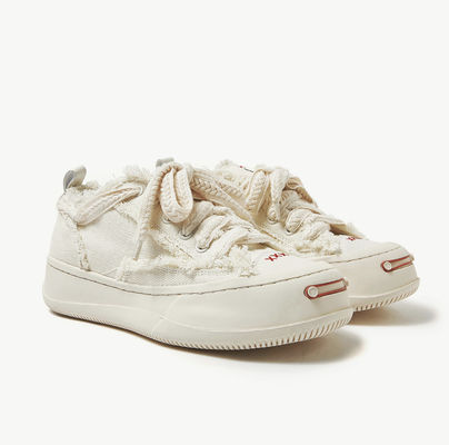 White / Black Breathable Trainers Ladies Canvas Sneakers Round Toe