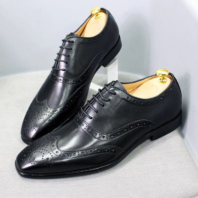 Fashion Genuine Leather Men Shoes , Adult Formal Dress Shoes Men