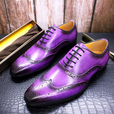 Fashion Genuine Leather Men Shoes , Adult Formal Dress Shoes Men