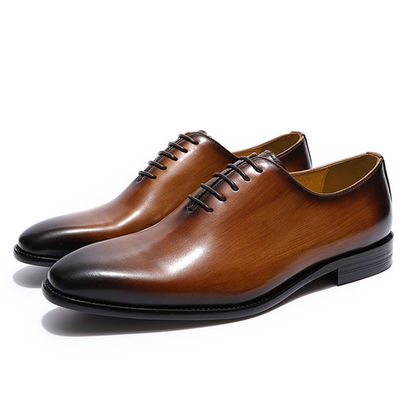Genuine Leather Men's Dress Shoes Italy Stylish Black / Brown Business Shoes
