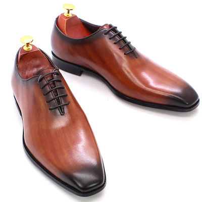 Genuine Leather Men's Dress Shoes Italy Stylish Black / Brown Business Shoes