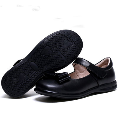 Patent Leather School Shoes Unisex Flat Heel With Laces Rubber Sole