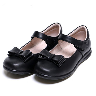 Patent Leather School Shoes Unisex Flat Heel With Laces Rubber Sole