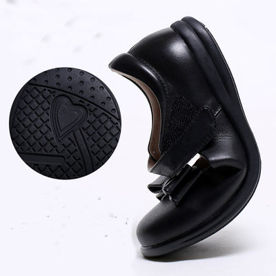 Patent Leather School Shoes Unisex Flat Heel With Laces Rubber Sole