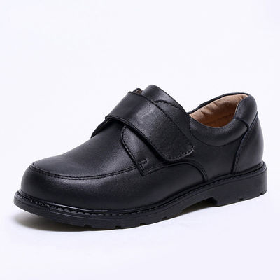 Leather Unisex School Shoes Black  Size 26-45 Flat Heel With Leather Lining