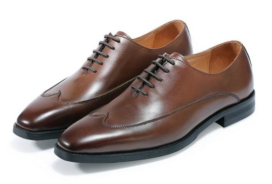 Derby Brogue Oxford Mens Leather Dress Shoes Classical Handmade With OEM Service