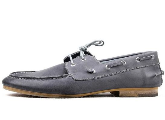 Burnished Leather Men's Casual Shoes / Luxury Handsewn Boat Shoes