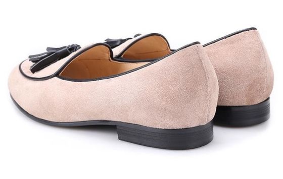 Suede Tassel Mens Velvet Slippers , Banquet Mens Velvet Smoking Slippers