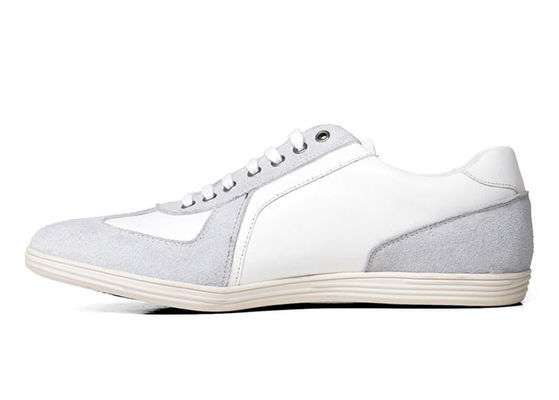 OEM Men's Casual Shoes  Suede Leather Mens White Flat Shoes