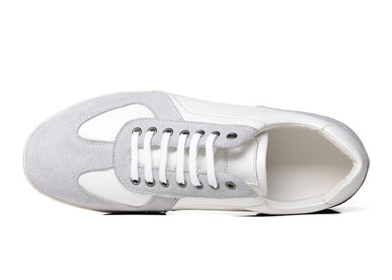 OEM Men's Casual Shoes  Suede Leather Mens White Flat Shoes