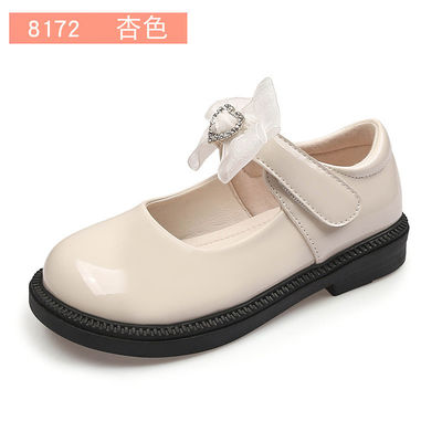 Flat Heel Girls Leather School Shoes Laces for Active School Days
