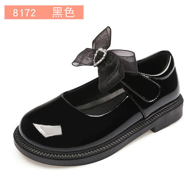 Flat Heel Girls Leather School Shoes Laces for Active School Days