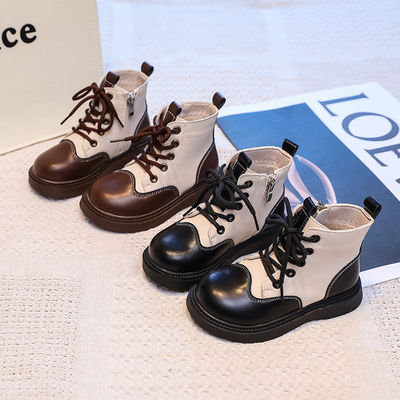 Durable Boys Leather School Shoes Round Toe and Laces for Added Comfort