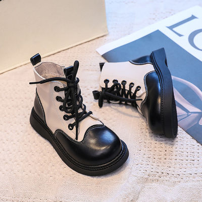 Durable Boys Leather School Shoes Round Toe and Laces for Added Comfort