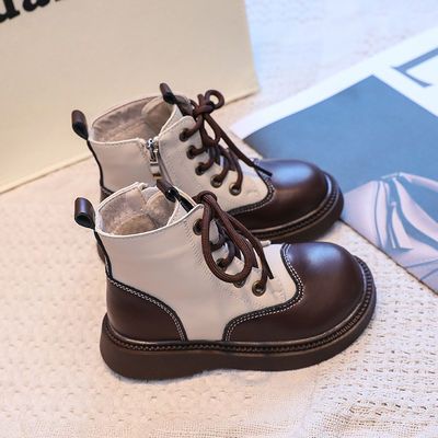 Durable Boys Leather School Shoes Round Toe and Laces for Added Comfort