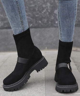 Made in Italy Women's Leather Boots with Genuine Leather Upper and Low Heel Height