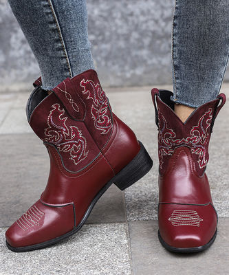 Female Ladies' Leather Western Cowboy Boots With Excellent Performance