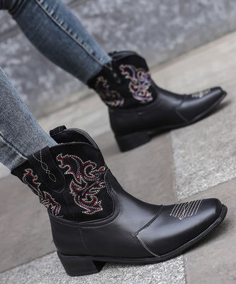 Female Ladies' Leather Western Cowboy Boots With Excellent Performance