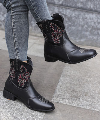 Female Ladies' Leather Western Cowboy Boots With Excellent Performance