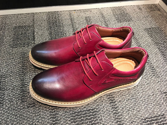 Lace Up Suede Twill Lined Mens Flat Casual Shoes Environment Friendly