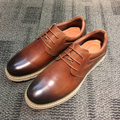 Lace Up Walking Mens Casual Leather Boots , Black Mens Casual Footwear