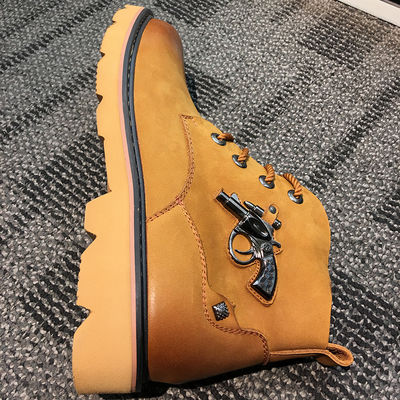 OEM Mens Leather Casual Boots For Motorcycle , Platforms Heel High Top Slip On Sneakers