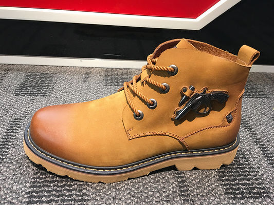 OEM Mens Leather Casual Boots For Motorcycle , Platforms Heel High Top Slip On Sneakers