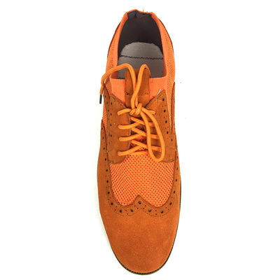Brown Suede Leather Mens Casual Flat Shoes , Lace Up Casual Sport Shoes