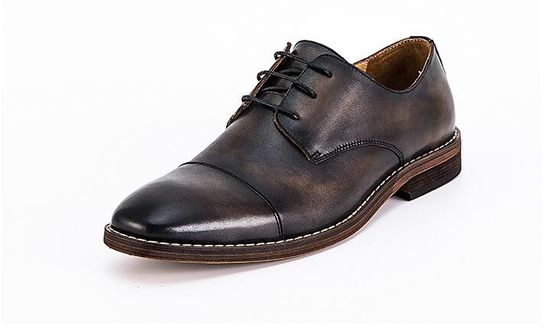 Waterproof Men'S Wedding Dress Shoes Lace Up Flat Heel Striped Slip On Shoes