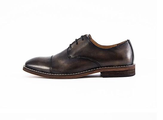 Waterproof Men'S Wedding Dress Shoes Lace Up Flat Heel Striped Slip On Shoes