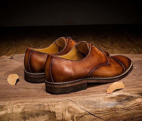 Waterproof Men'S Wedding Dress Shoes Lace Up Flat Heel Striped Slip On Shoes