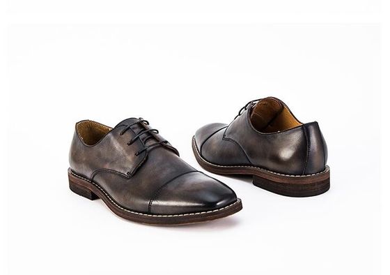 Waterproof Men'S Wedding Dress Shoes Lace Up Flat Heel Striped Slip On Shoes