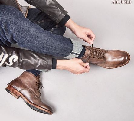 Autumn Winter Mens Leather Dress Boots High Top Leather Boots Cotton - Padded With Plush