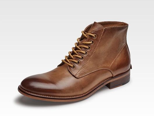 Autumn Winter Mens Leather Dress Boots High Top Leather Boots Cotton - Padded With Plush