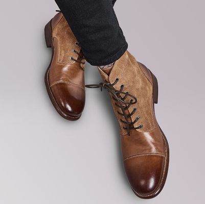 Winter Mens Suede Desert Boots Fashion Italian Ankle Boots With Zipper Side