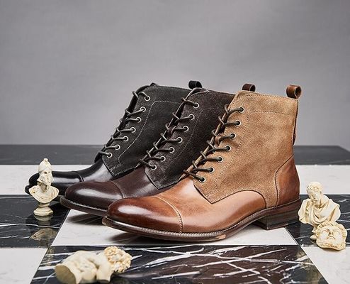 Winter Mens Suede Desert Boots Fashion Italian Ankle Boots With Zipper Side