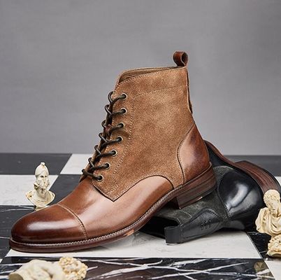 Winter Mens Suede Desert Boots Fashion Italian Ankle Boots With Zipper Side