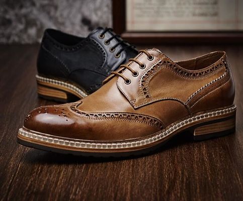 Genuine Leather Men'S Wedding Dress Shoes Handmade Mens Casual Leather Shoes