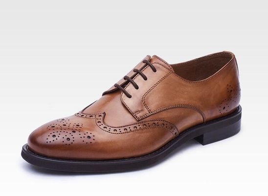 Outdoor Mens Brown Patent Leather Shoes , Mixed Color Square Toe Luxury Mens Shoes
