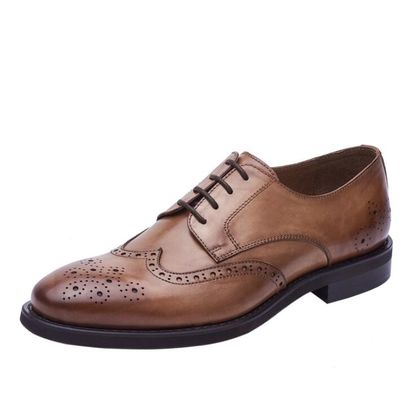 Outdoor Mens Brown Patent Leather Shoes , Mixed Color Square Toe Luxury Mens Shoes
