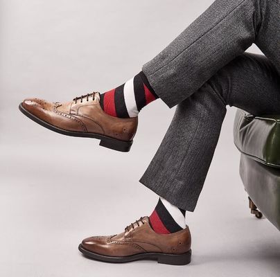 Outdoor Mens Brown Patent Leather Shoes , Mixed Color Square Toe Luxury Mens Shoes