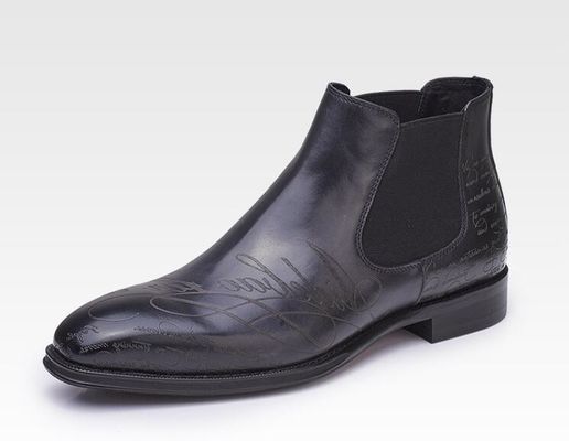 Formal Casual Mens Ankle Boots Round Toe Leather Mens Lace Up Zipper Boots
