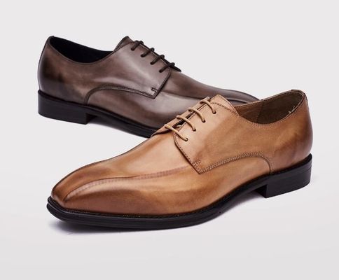 Handmade Mens Black Patent Leather Shoes Square Toe Striped Men Wedding Shoes