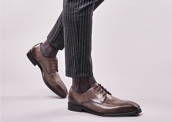 Handmade Mens Black Patent Leather Shoes Square Toe Striped Men Wedding Shoes