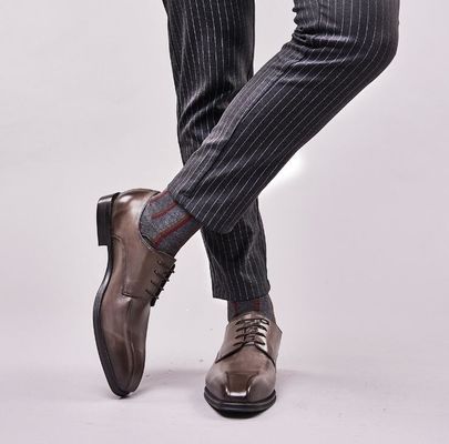Handmade Mens Black Patent Leather Shoes Square Toe Striped Men Wedding Shoes