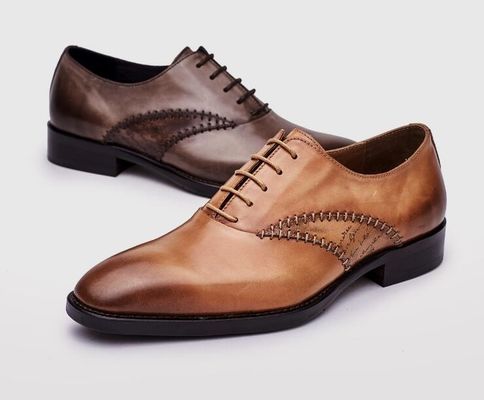 Fashion Men Formal Dress Shoes Genuine Leather Mens Black Lace Up Dress Shoes