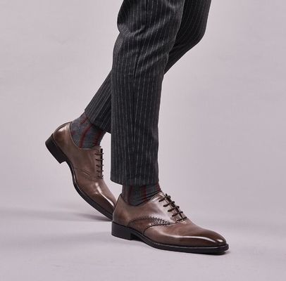 Fashion Men Formal Dress Shoes Genuine Leather Mens Black Lace Up Dress Shoes