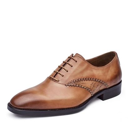 Fashion Men Formal Dress Shoes Genuine Leather Mens Black Lace Up Dress Shoes